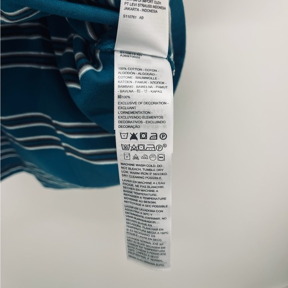 COPY - Levi’s Relaxed Men’s Pocket T-Shirt Grated Blue Size L New - Picture 5 of 7